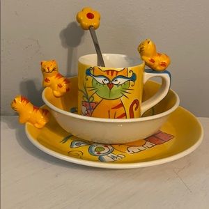 KITCHEN PLATE, BOWL, MUG AND SPOON SET